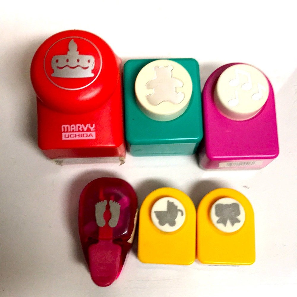 Paper punches lot set baby birthday music